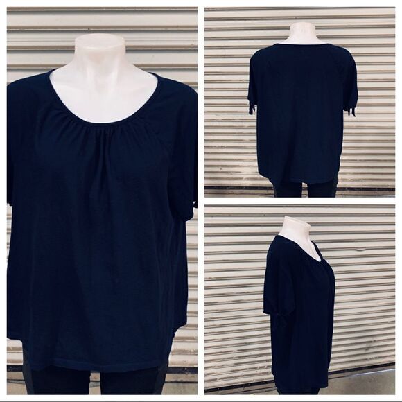 Talbots black short sleeve top 100% pima cotton - Picture 1 of 7